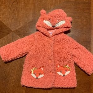 Coral jacket with Fox on good and body